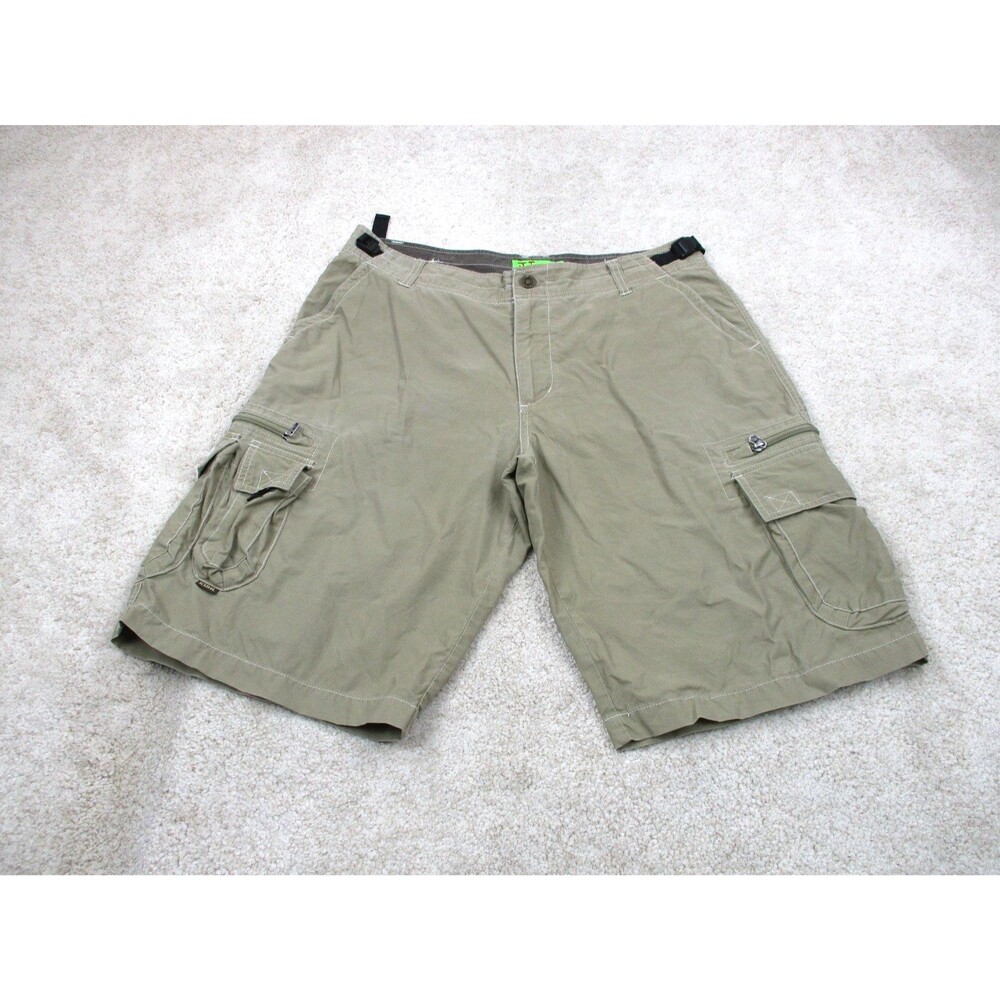 Kuhl Mens Shorts Large L Tan Khaki Cargo KuhlDry Hiking Outdoor Utility Belted